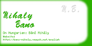 mihaly bano business card