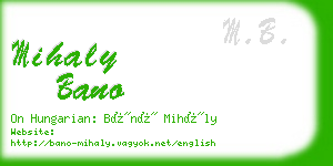 mihaly bano business card